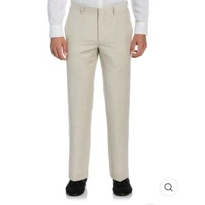 NEW! Cubavera Khaki Linen Blend Flat Front Pants, size 34 X 34 lightweight chic